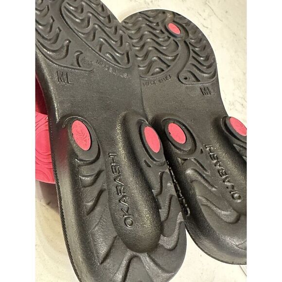 OKABASHI Women Flip-Flop Orthopedic Sandal Pink Red M/L Size 8-9 Vegan Fast Ship - Picture 7 of 10